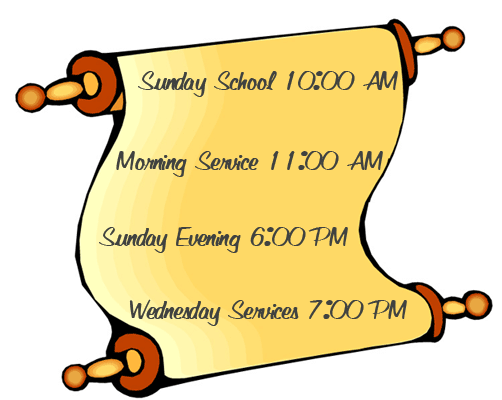 A schedule of our church services.